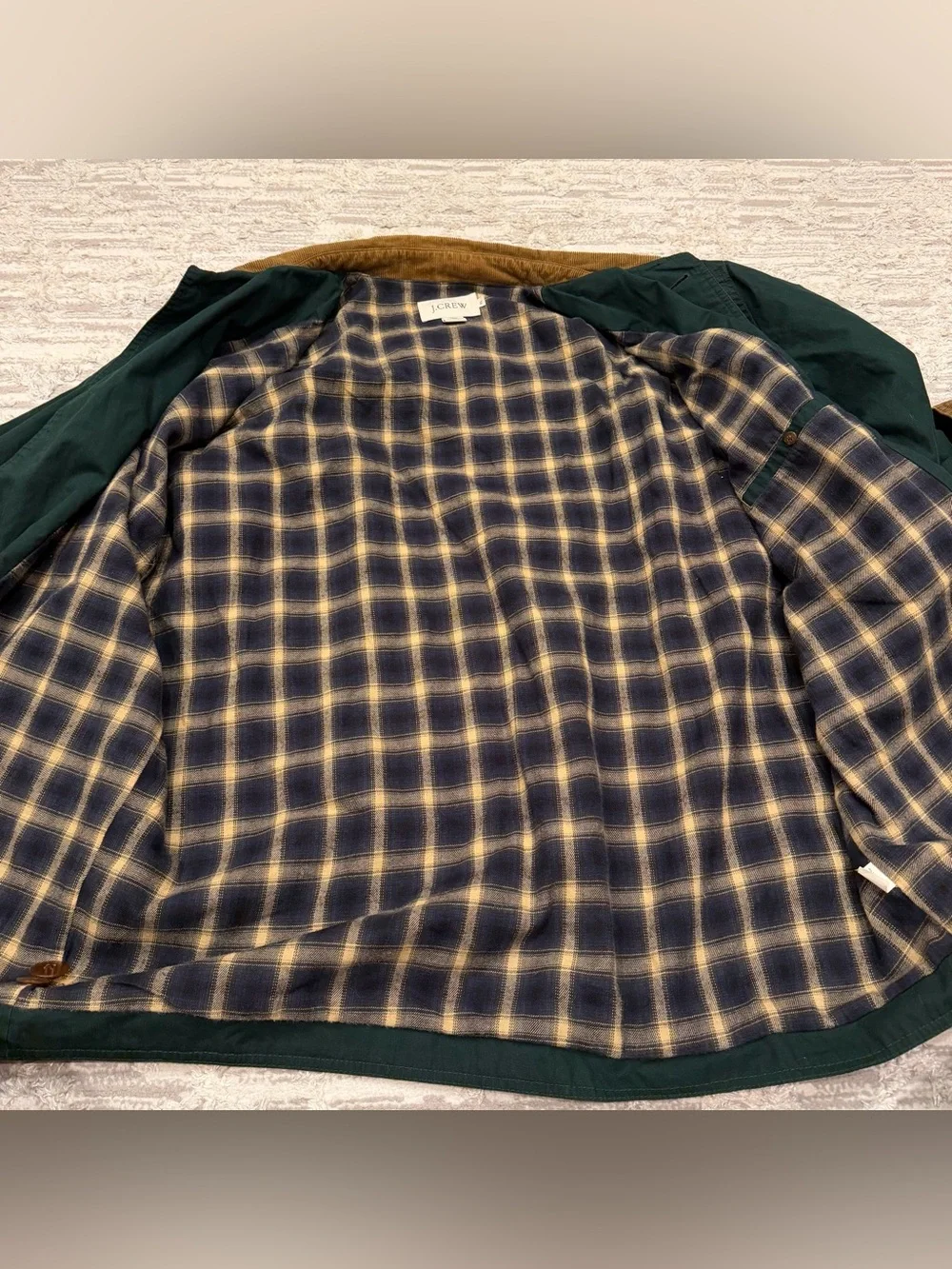 J. Crew Plaid Lined Barn Chore Jacket Men’s XL Field Corduroy Button Hunt Rare